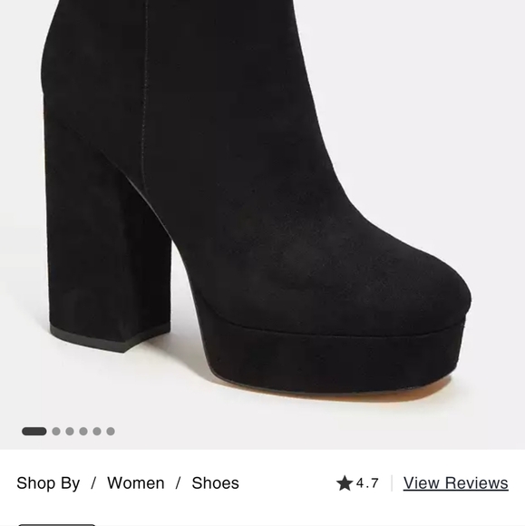 Coach lona Black Suede Platform Block Heel Bootie Womens size 8 - Picture 5 of 15